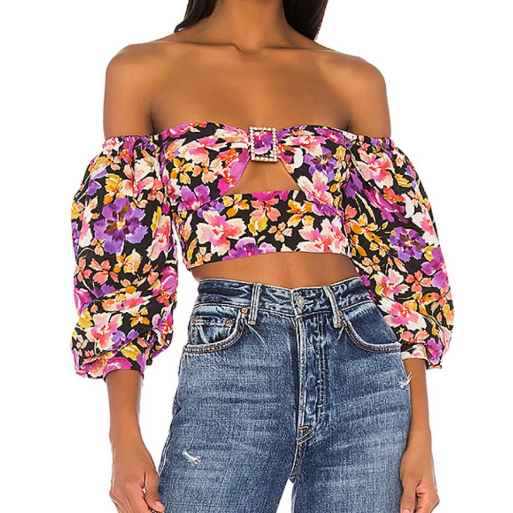 Lovers + Friends Damon Floral Crop Top S